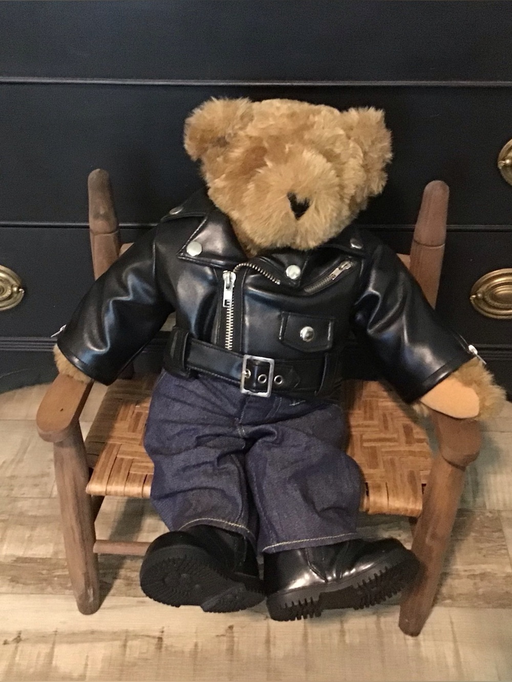 Vintage 1995 Vermont Teddy Bear Biker